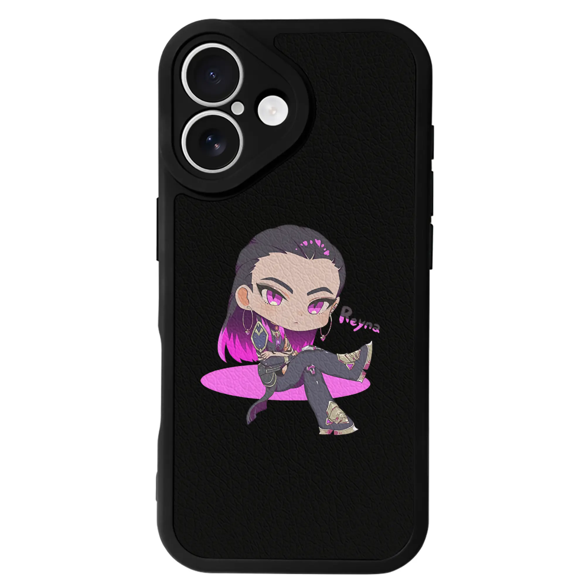 VALORANT グッズ,レイナ - IPhone 16シリーズ対応 ・ シリコンスマホケース ・ レザー調 ・ 高精度フィット ・ 耐衝撃 ・ ワイヤレス充電対応 ・ 精密カット